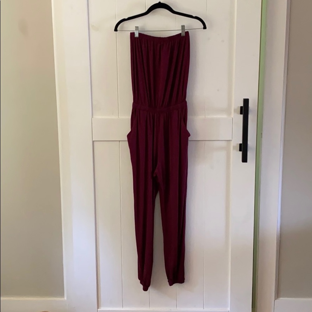 Burgundy jumpsuit